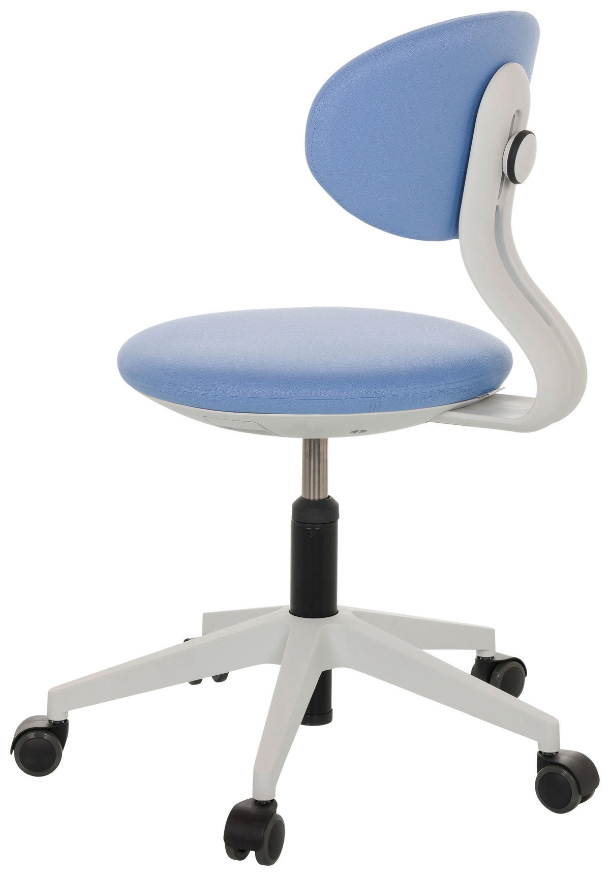 OTOČNÁ ŽIDLE PRO MLÁDEŽ, modrá - šedá/modrá, Basics, textil/plast (42/66-87/52cm) - MID.YOU