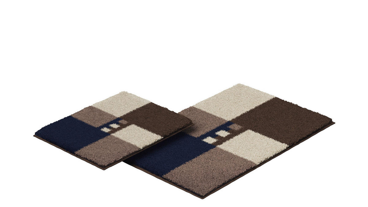 BADEMATTENSET Grund Braun 40x50/50x80 cm  - Braun, Basics, Kunststoff/Textil (40x50/50x80cm) - Grund