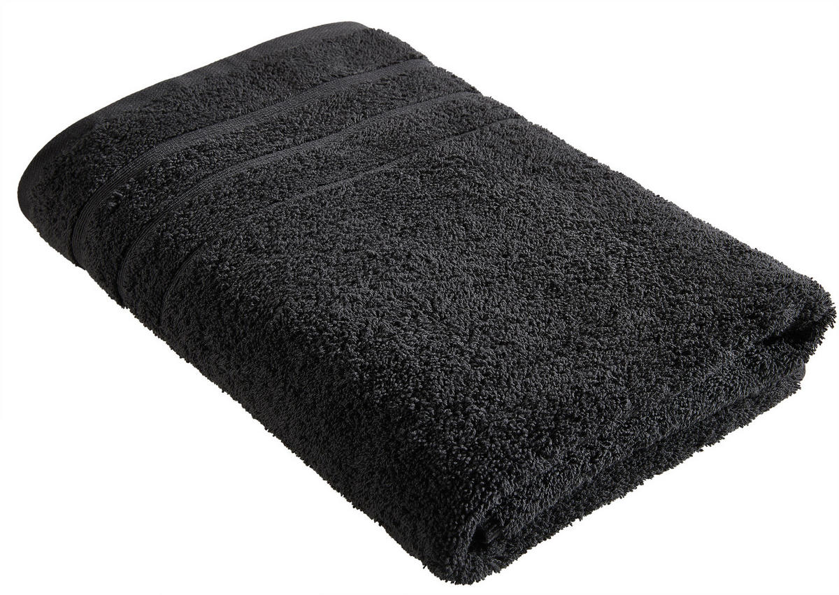 DUSCHTUCH 70/140 cm  - Schwarz, Basics, Textil (70/140cm) - Bio:Vio