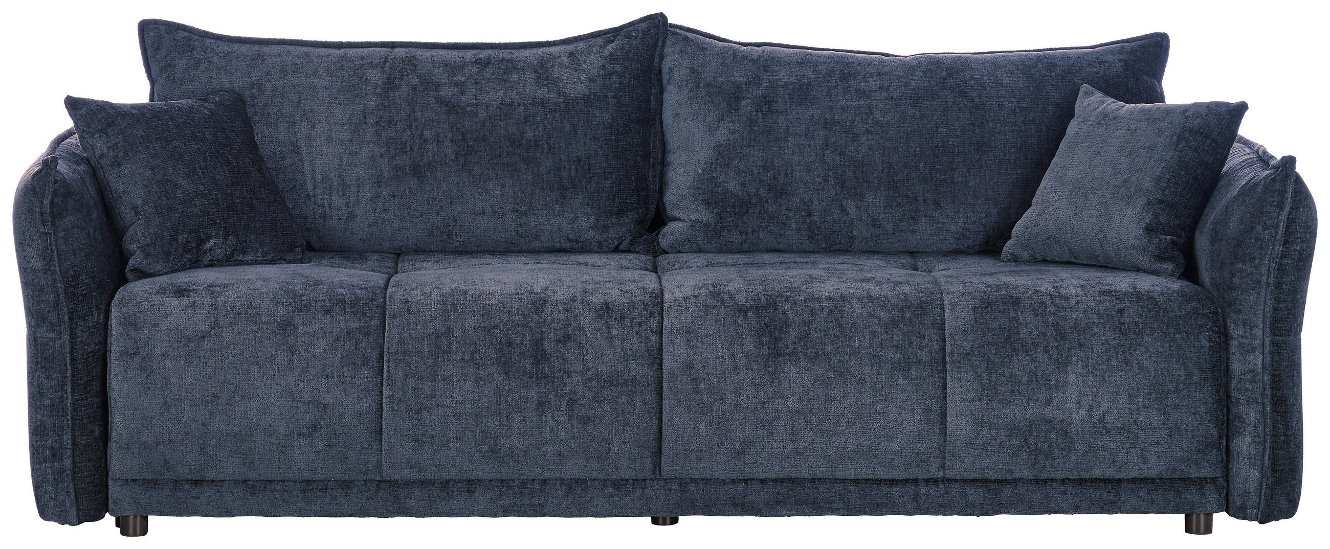 BOXSPRINGSOFA  mit Stoffauswahl, Liegefunktion, Schlafen auf Sitzhöhe, Rücken echt Chenille Dunkelblau  - Schwarz/Dunkelblau, MODERN, Kunststoff/Textil (235/95/108cm) - Hom`in