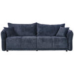 BOXSPRINGSOFA  mit Stoffauswahl, Liegefunktion, Schlafen auf Sitzhöhe, Rücken echt Chenille Dunkelblau  - Schwarz/Dunkelblau, MODERN, Kunststoff/Textil (235/95/108cm) - Hom`in