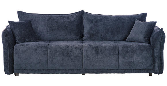 BOXSPRINGSOFA in Chenille Dunkelblau - Schwarz/Dunkelblau, MODERN, Kunststoff/Textil (235/95/108cm) - Hom`in
