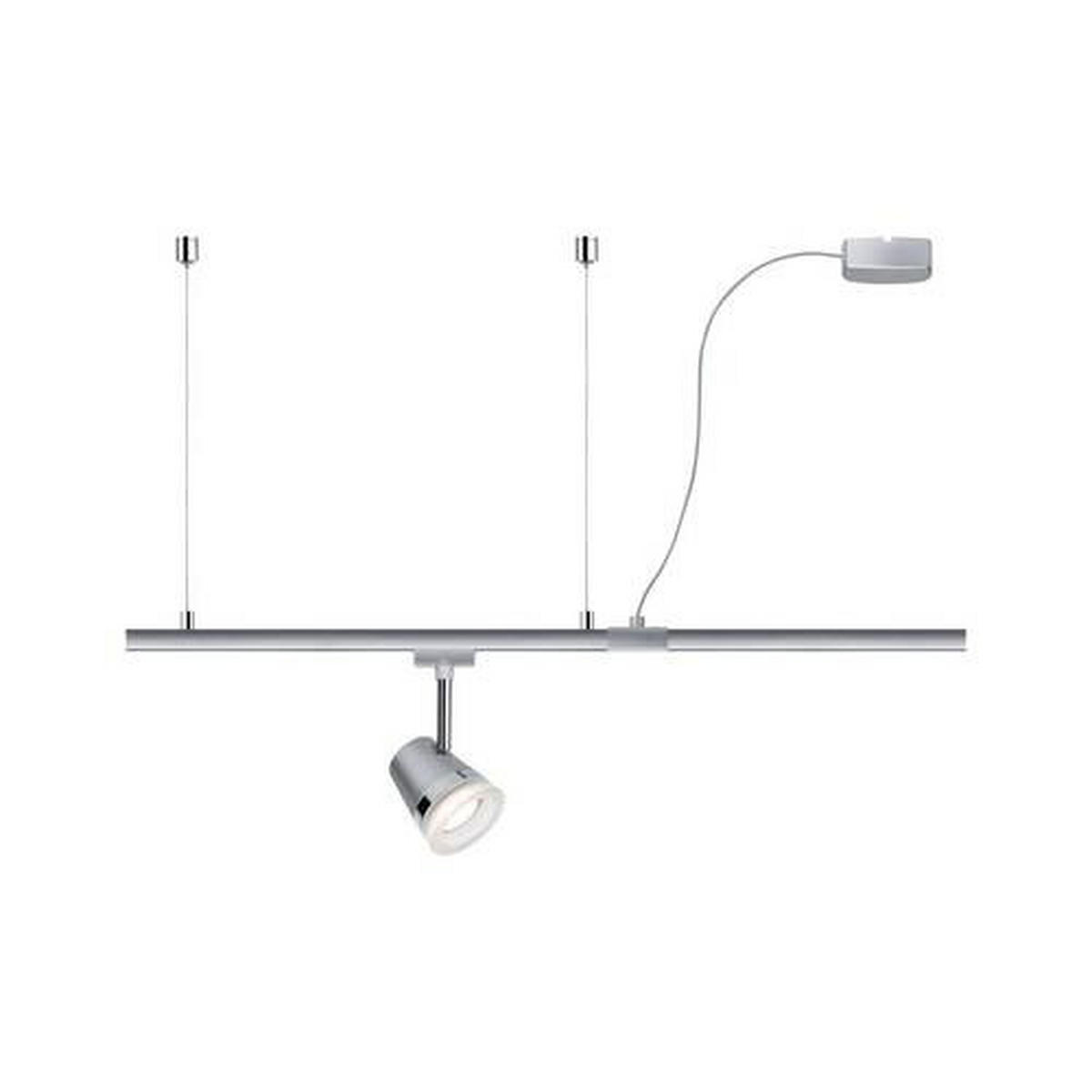 SCHIENENSYSTEM-EINSPEISER - Chromfarben, Basics, Kunststoff/Metall (70cm) - Paulmann