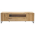 TV-ELEMENT Eichefarben  212/66,4/45 cm  - Eichefarben/Schwarz, Natur, Glas/Holz (212/66,4/45cm) - Carryhome