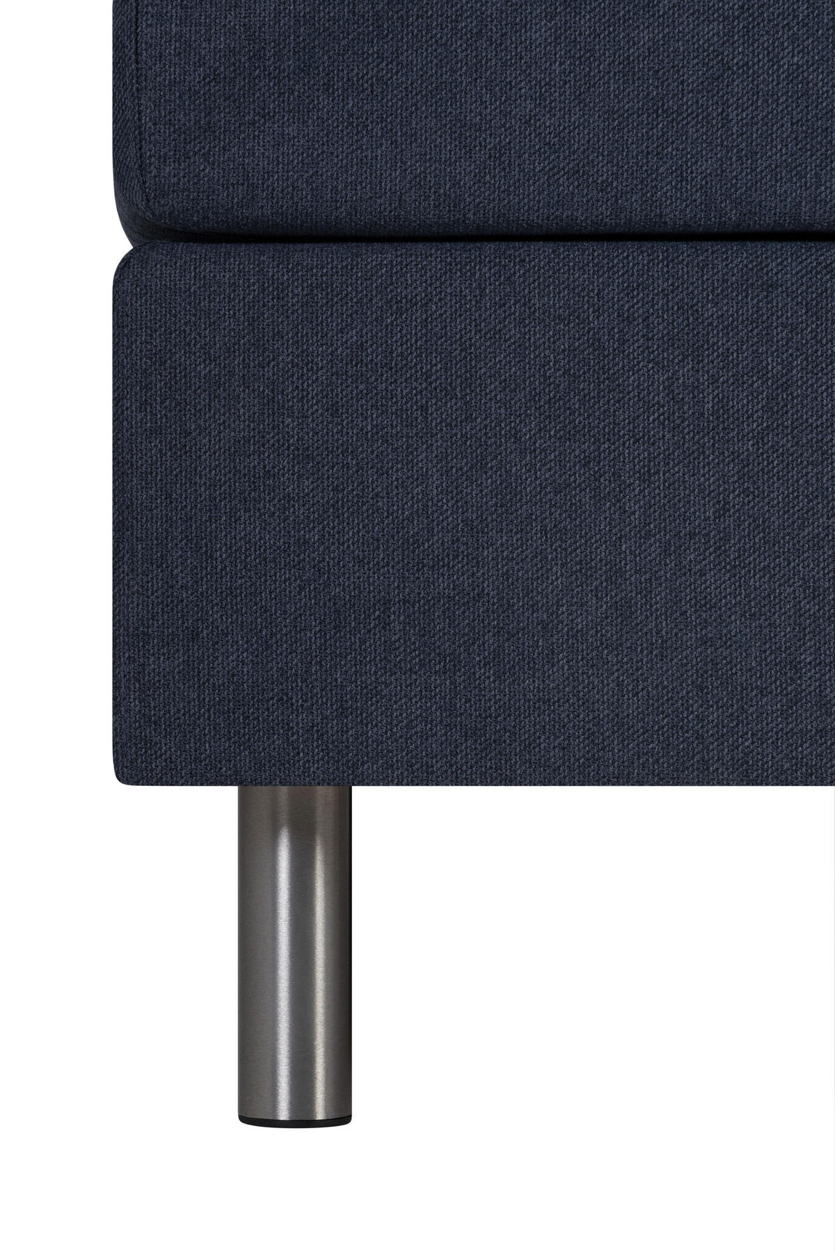 BOXSPRINGBETT 140/200 cm  in Dunkelblau  - Silberfarben/Dunkelblau, KONVENTIONELL, Textil/Metall (140/200cm) - Welnova