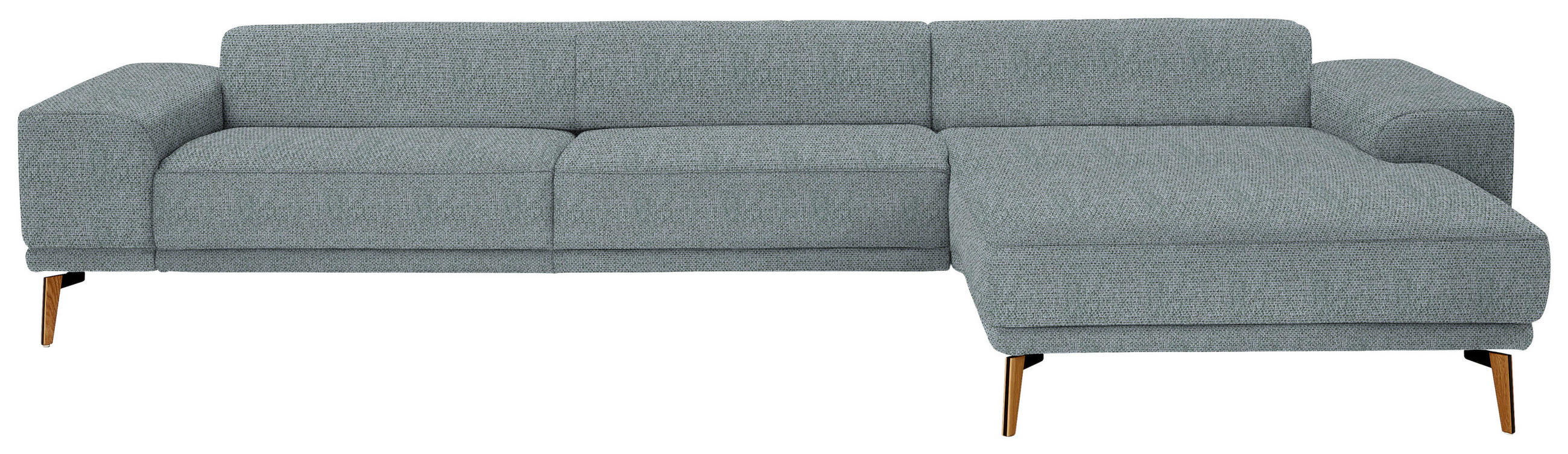 ECKSOFA in Flachgewebe Blaugrau  - Wildeiche/Blaugrau, Design, Holz/Textil (334/193cm) - Niels Andersson