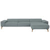 ECKSOFA in Flachgewebe Blaugrau  - Wildeiche/Blaugrau, Design, Holz/Textil (334/193cm) - Niels Andersson