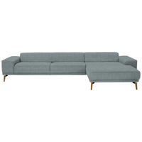 ECKSOFA in Flachgewebe Blaugrau  - Wildeiche/Blaugrau, Design, Holz/Textil (334/193cm) - Niels Andersson