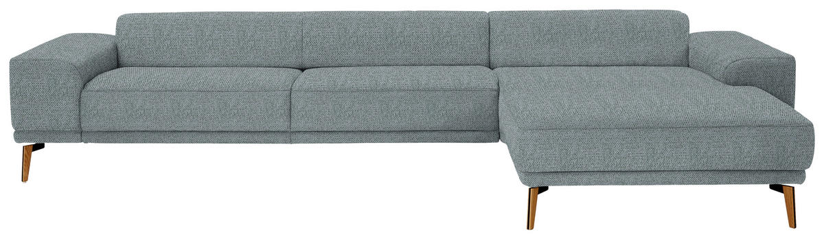 ECKSOFA in Flachgewebe Blaugrau  - Wildeiche/Blaugrau, Design, Holz/Textil (334/193cm) - Niels Andersson