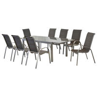 GARTENSET 9-teilig  - Anthrazit/Silberfarben, MODERN, Textil/Metall - Gardenson
