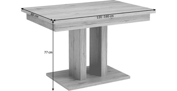 ESSTISCH in Holzwerkstoff 120(160)/80/77 cm - Sandfarben/Eichefarben, Natur, Holzwerkstoff (120(160)/80/77cm) - Cantus