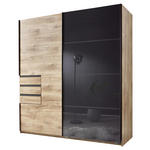SCHWEBETÜRENSCHRANK  in Grau, Eiche Artisan  - Eiche Artisan/Grau, KONVENTIONELL, Glas/Holzwerkstoff (180/198/65cm) - Carryhome