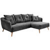 ECKSOFA  in Velours Grau  277/162 cm  - Buchefarben/Grau, MODERN, Holz/Textil (277/162cm) - Livetastic