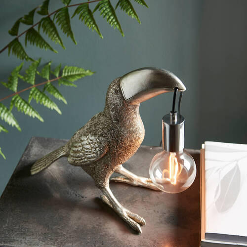 TISCHLEUCHTE Endon Toco Toucan 34.5/17,5/34 cm   - Chromfarben/Silberfarben, Trend, Kunststoff/Metall (34.5/17,5/34cm) - ENDON