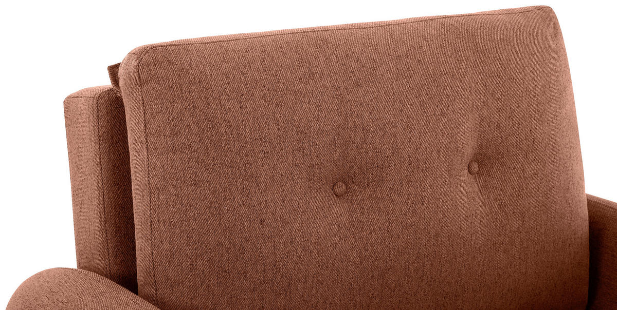 SCHLAFSESSEL Leinenoptik Rostfarben    - Rostfarben/Schwarz, Design, Kunststoff/Textil (102/94/95cm) - Livetastic