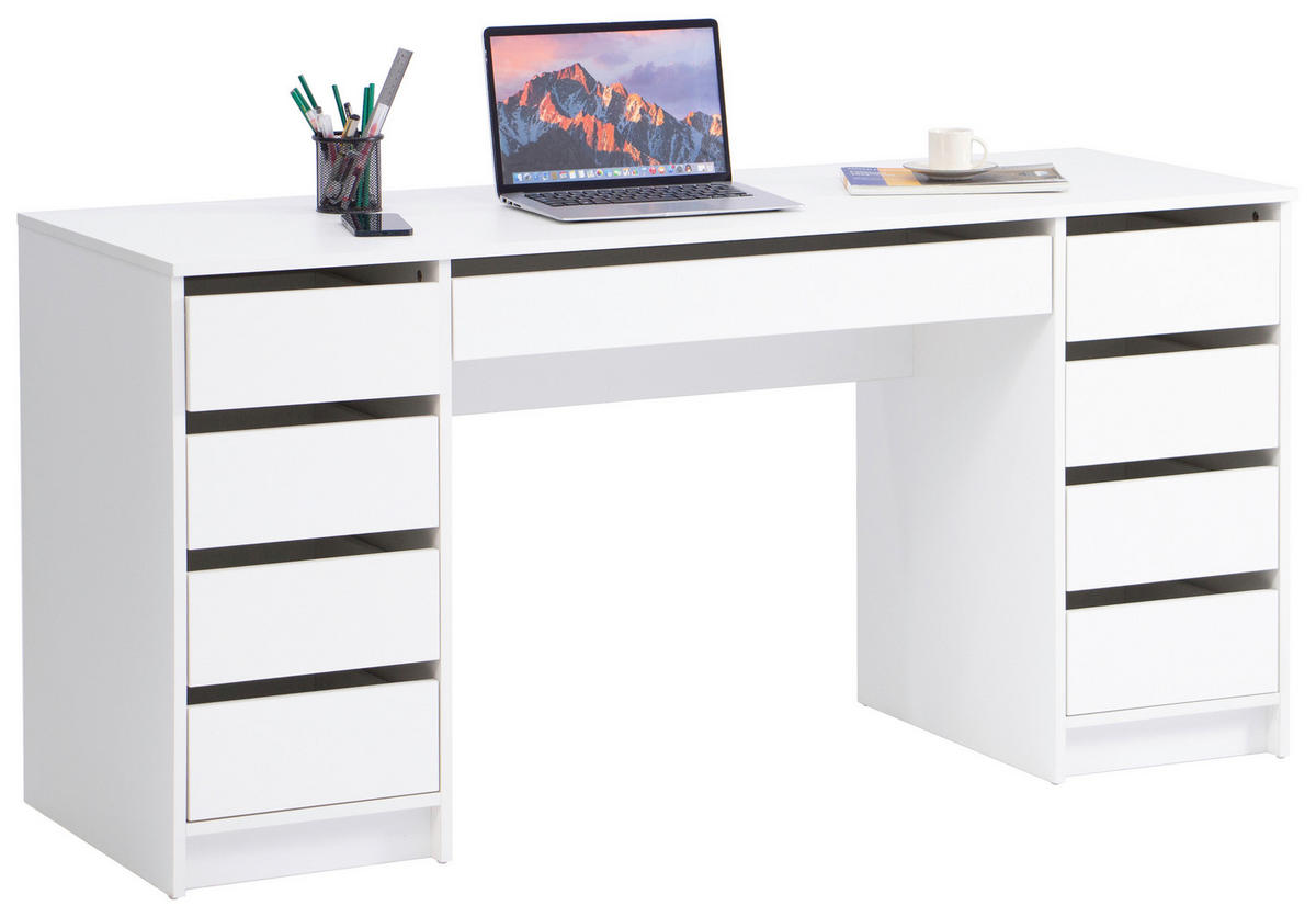 SCHREIBTISCH  Weiss  - Weiss, Modern, Holzwerkstoff (153.5/76/55cm) - MID.YOU