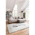 ECKSOFA in Velours Sandfarben  253/177 cm  - Sandfarben/Schwarz, Design, Textil/Metall (253/177cm) - Dieter Knoll