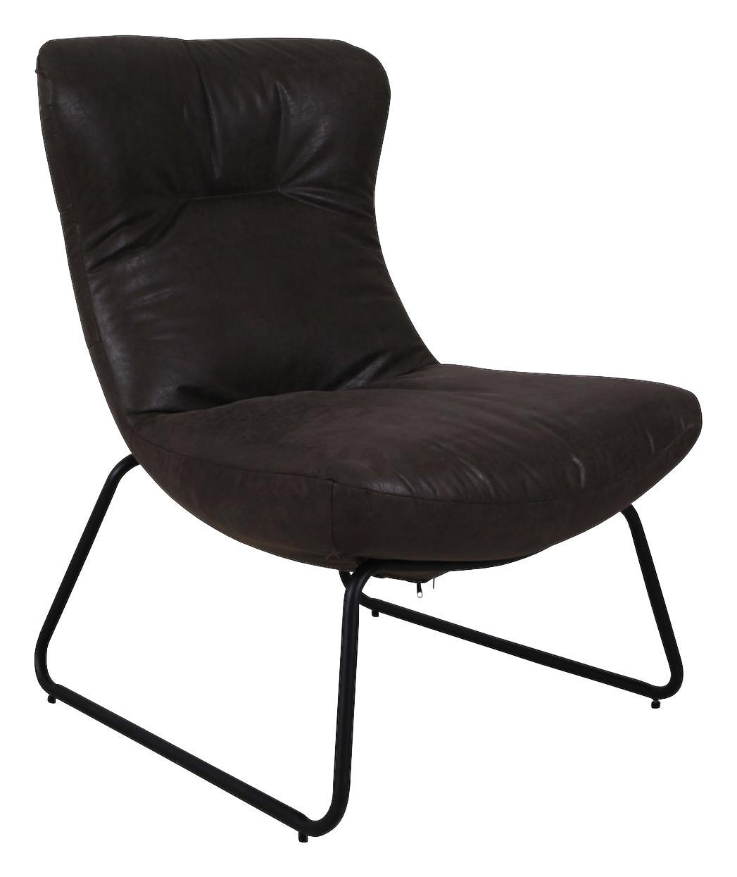 Sessel in Leder Anthrazit