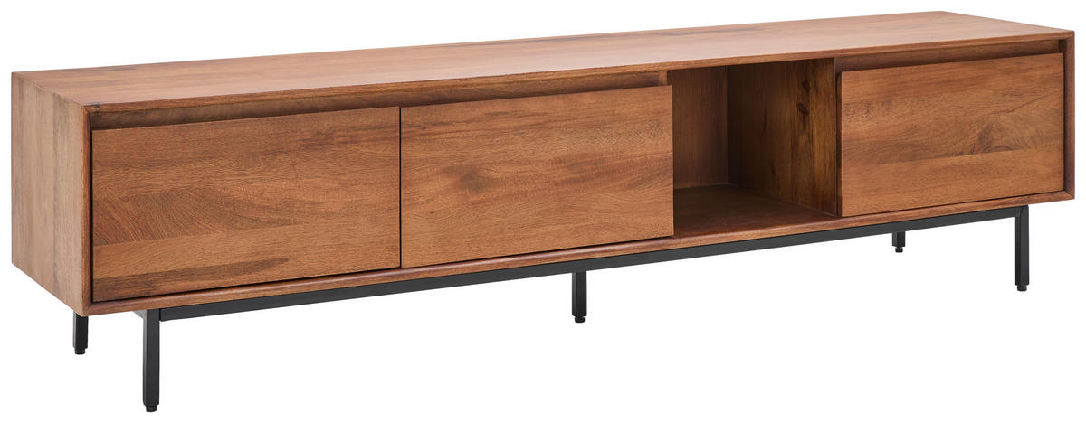 LOWBOARD  in 180/45/40 cm  - Schwarz/Honig, LIFESTYLE, Holz/Metall (180/45/40cm) - Livetastic