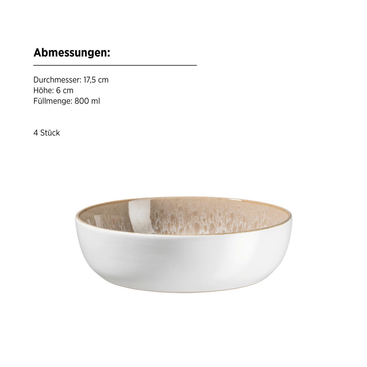 KOMBISERVICE MALEA 16-teilig  - Beige, Basics, Keramik - Mäser