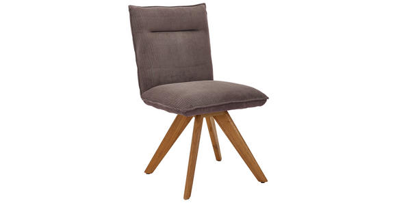 STUHL in Holz, Textil Taupe - Taupe/Wildeiche, Design, Holz/Textil (47/87/62cm) - Johann Jakob