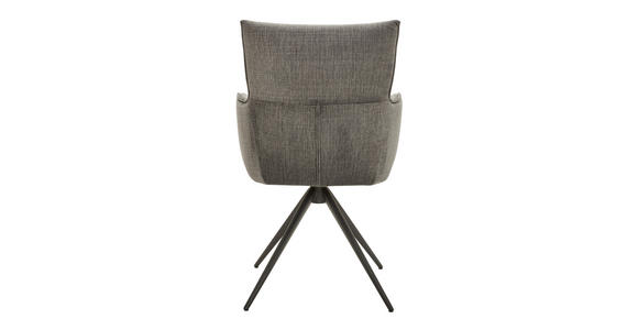 ARMLEHNSTUHL in Eisen Velours - Schwarz/Grau, Design, Textil/Metall (58/91/62cm) - Dieter Knoll
