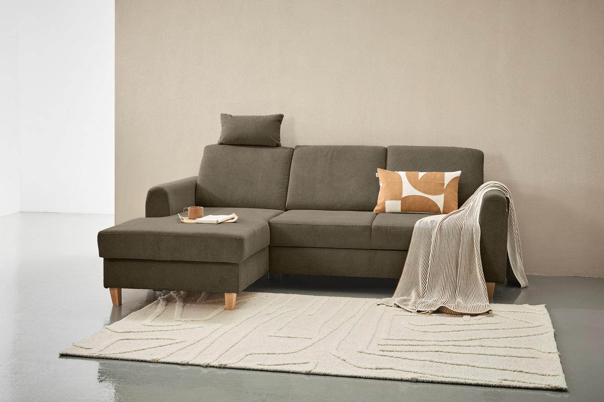 HÖRNSOFFA i flatväv brun  - bokfärgad/brun, Klassisk, trä/textil (166/241cm) - MID.YOU