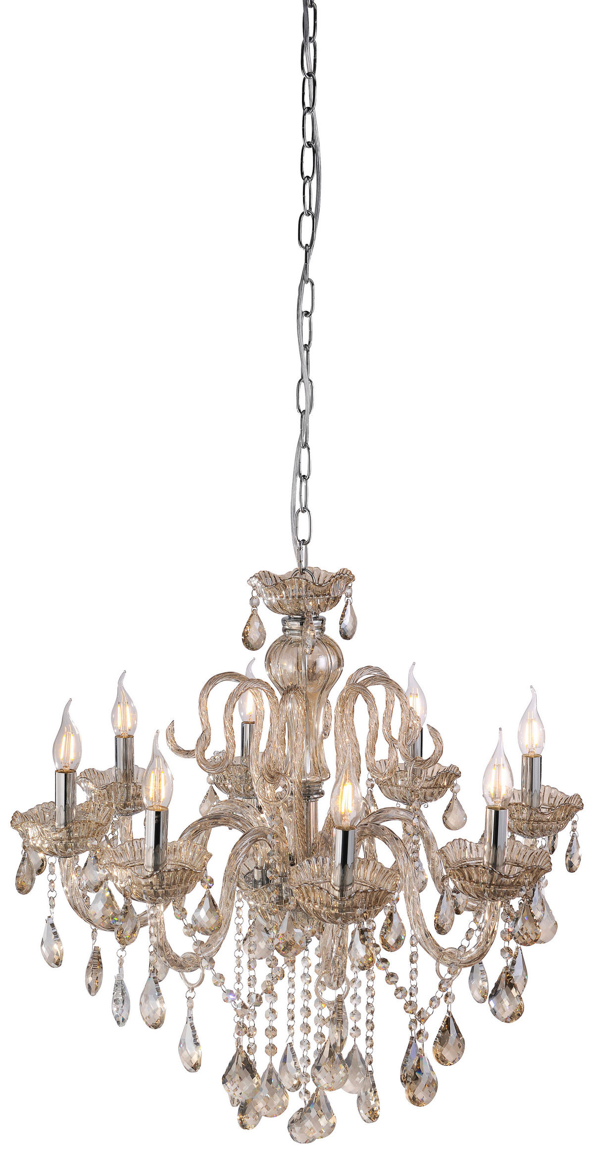 HÄNGLAMPA I KRISTALL 71/180 cm  - champagne, Lifestyle, metall/glas (71/180cm)