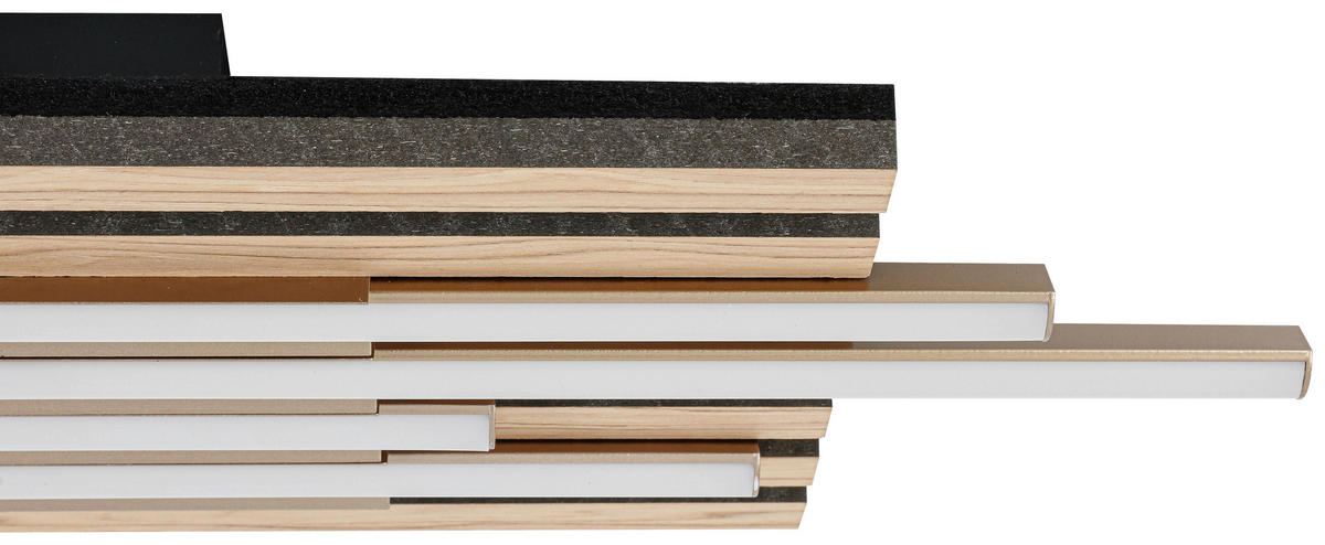 DECKENLEUCHTE    70/26,5/7 cm  - Eichefarben/Schwarz, Trend, Holzwerkstoff/Kunststoff (70/26,5/7cm) - Novel