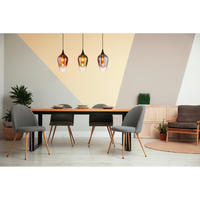 HÄNGLAMPA LAVUS 83/18/120 cm  - kromfärg/svart, Design, metall/glas (83/18/120cm) - Globo