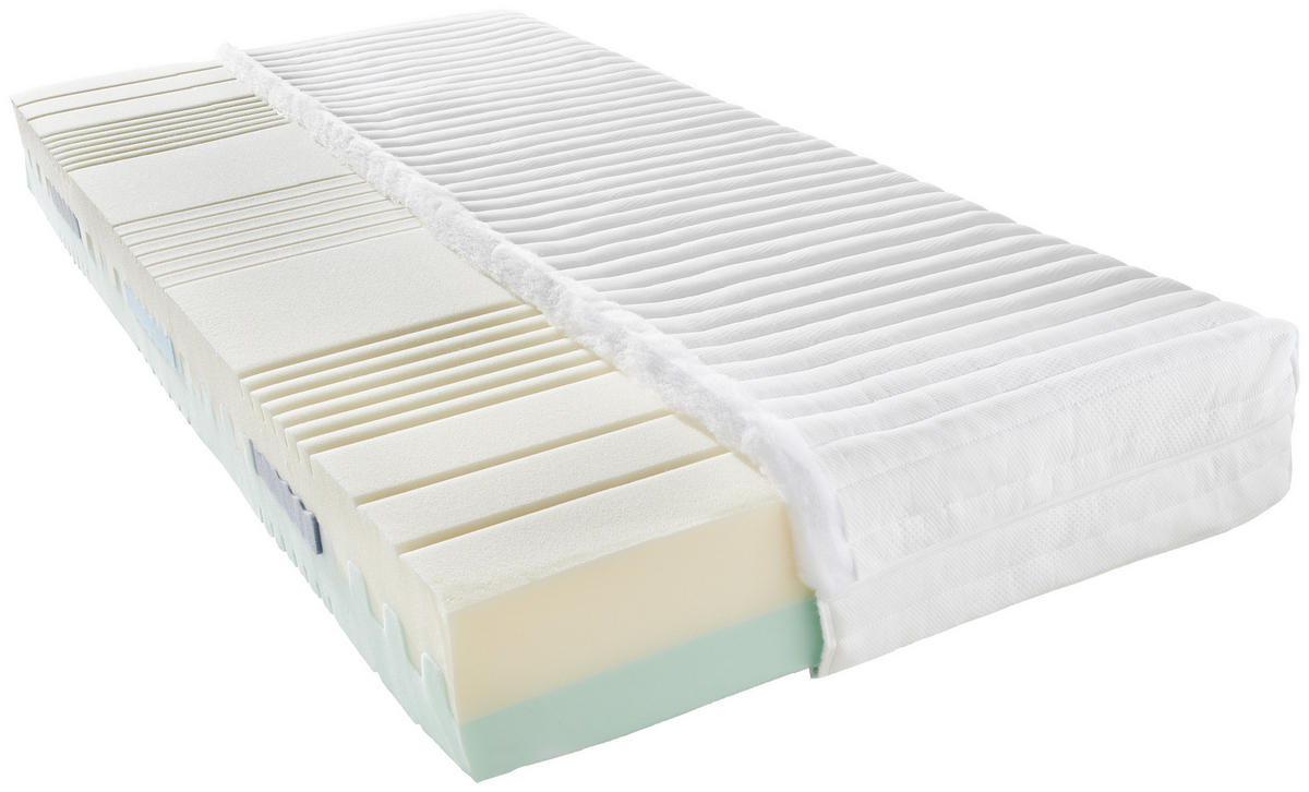 KALTSCHAUMMATRATZE 90/200 cm Höhe ca. 20 cm  - Weiß, Basics, Textil (90/200cm) - Sleeptex