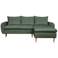 ECKSOFA Dunkelgrün Chenille  - Dunkelgrün/Buchefarben, KONVENTIONELL, Holz/Textil (244/163cm) - Carryhome