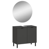 BADEZIMMER 2-teilig  in 60 cm  - Schwarz/Graphitfarben, MODERN, Holzwerkstoff/Metall (60cm) - Germania