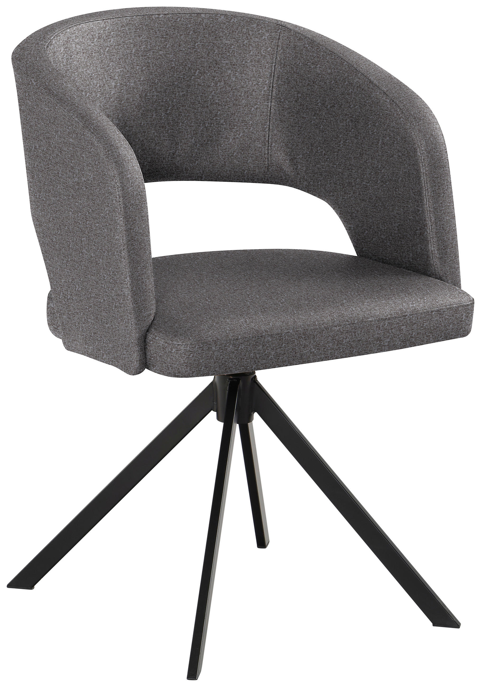 ARMLEHNSTUHL  in Stahl Samt  - Schwarz/Grau, Konventionell, Textil/Metall (56/84/59cm) - Moderano