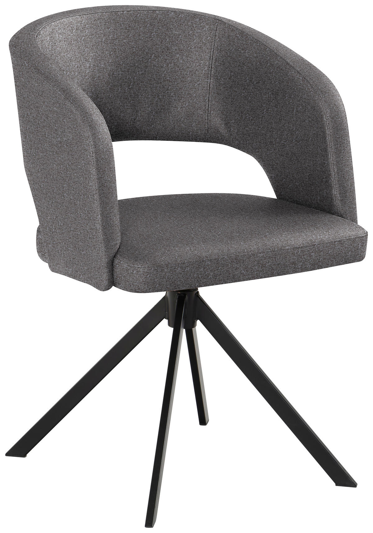 ARMLEHNSTUHL  in Stahl Samt  - Schwarz/Grau, Konventionell, Textil/Metall (56/84/59cm) - Moderano