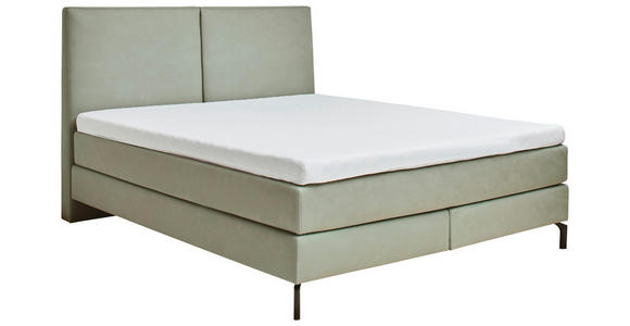 BOXSPRINGBETT 180/200 cm,  in Mintgrün, H3 + H4 = fest + sehr fest  - Mintgrün, KONVENTIONELL, Textil (180/200cm) - Dieter Knoll