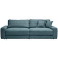 BIGSOFA  in Cord Graublau  - Graublau/Schwarz, MODERN, Kunststoff/Textil (278/93/112cm) - Carryhome