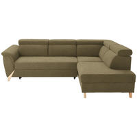 ECKSOFA Chenille Olivgrün  - Naturfarben/Olivgrün, Konventionell, Holz/Textil (265/200cm) - Stylife