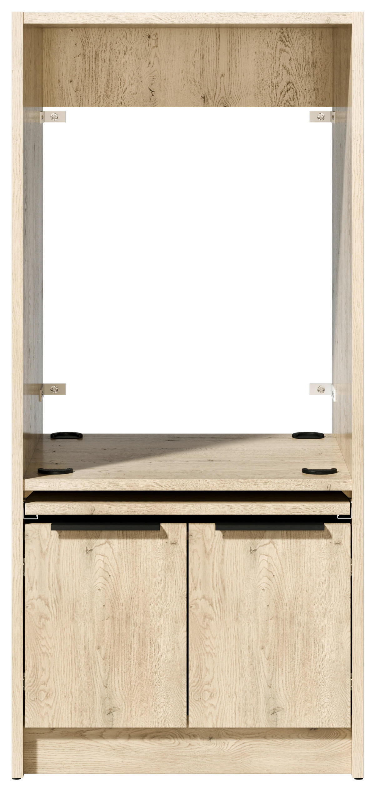 WASCHMASCHINENSCHRANK 70/150/68 cm  in Eichefarben  - Eichefarben/Schwarz, Basics, Holzwerkstoff/Kunststoff (70/150/68cm) - MID.YOU