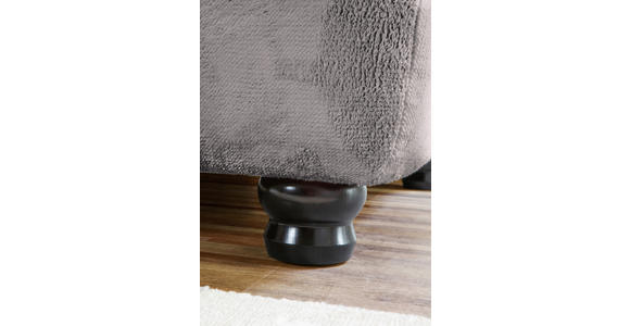 ECKSOFA Grau Plüsch  - Dunkelbraun/Grau, KONVENTIONELL, Holz/Textil (288/190cm) - Carryhome