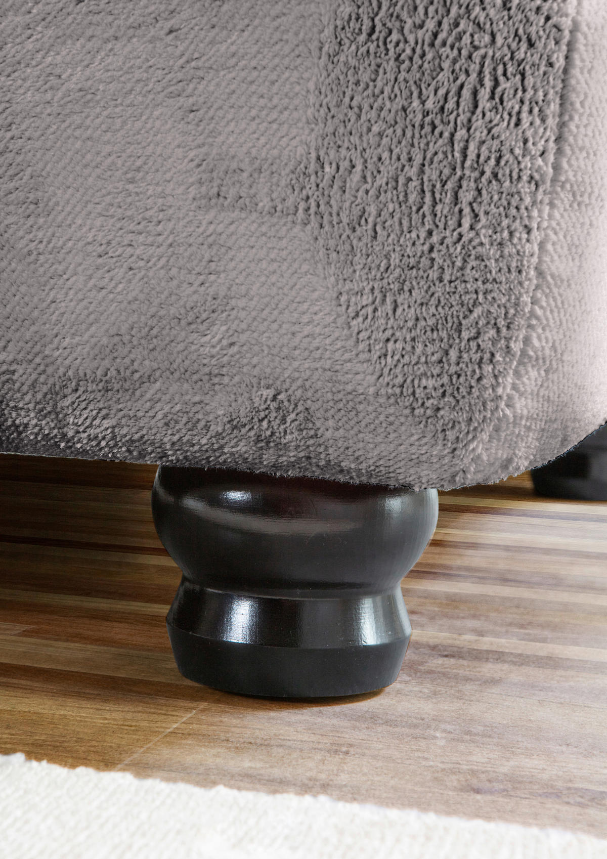 HÖRNSOFFA i plysch grå  - grå/mörkbrun, Klassisk, trä/textil (288/190cm) - MID.YOU