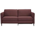 3-SITZER-SOFA Latina in Echtleder Weinrot   - Weinrot/Schwarz, Design, Leder/Metall (190/84/99cm) - Dieter Knoll
