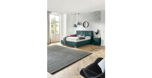 BOXSPRINGBETT 160/200 cm  in Petrol  - Chromfarben/Petrol, KONVENTIONELL, Textil (160/200cm) - Dieter Knoll