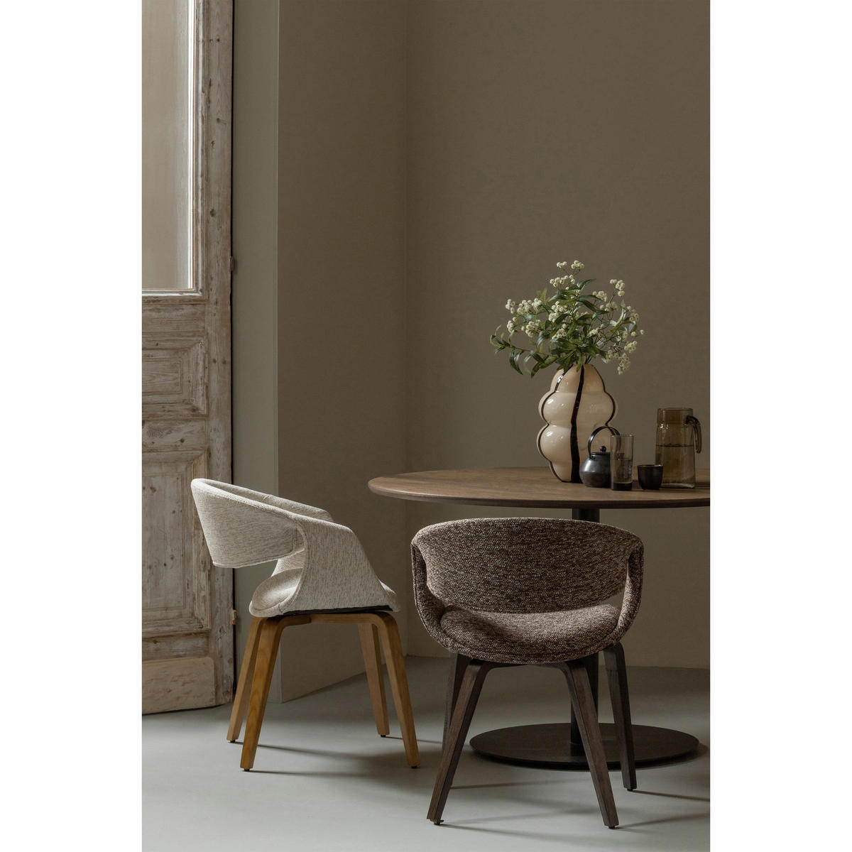 ARMLEHNSTUHL-SET 2 Stück  Webstoff  - Naturfarben, MODERN, Holzwerkstoff/Textil (57/78/57cm) - Livetastic