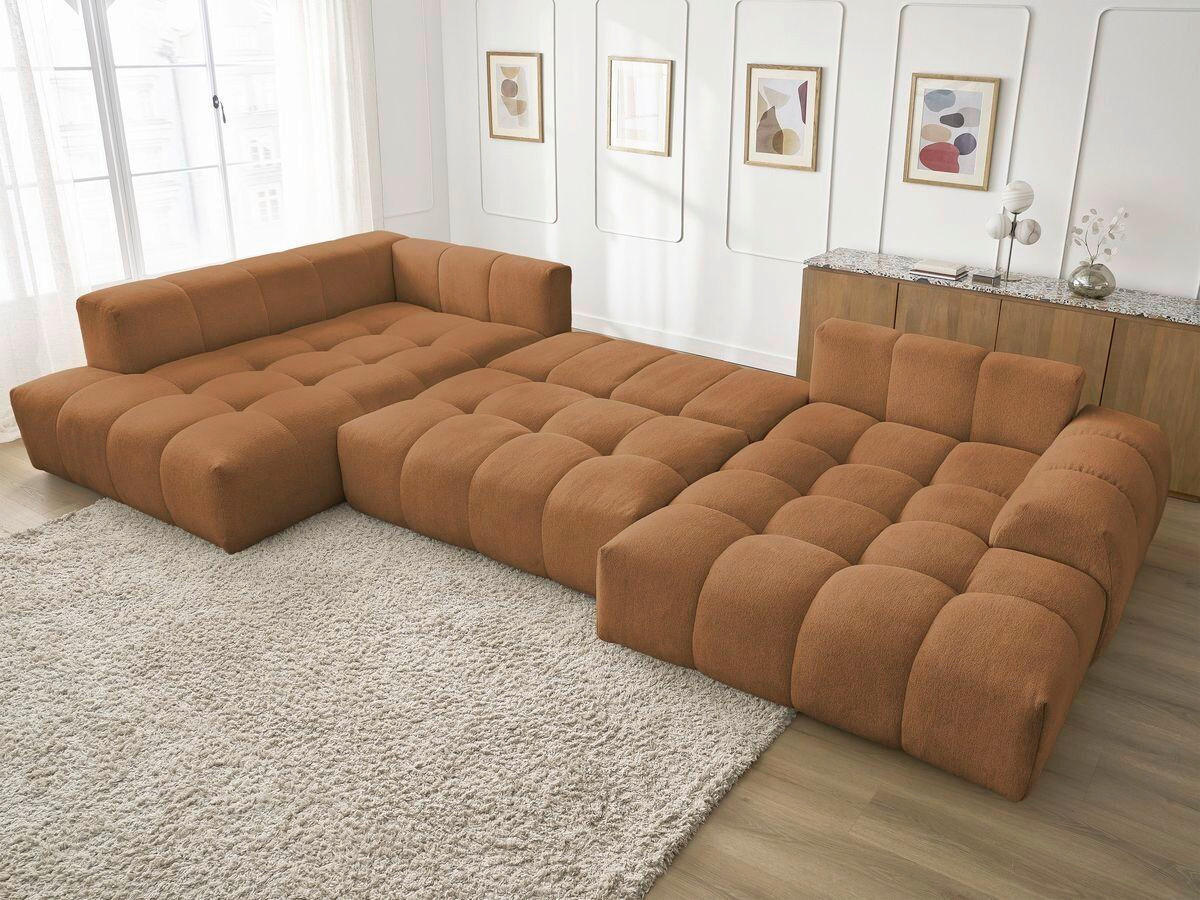 ECKSCHLAFSOFA EVEREST  mit Rücken echt, Armteil links, Armteil rechts Flachgewebe Orange  - Schwarz/Orange, MODERN, Kunststoff/Textil (212/423/198cm)