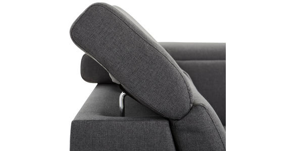 WOHNLANDSCHAFT inkl.Funktionen Grau Webstoff - Silberfarben/Grau, Design, Textil/Metall (168/320/226cm) - Xora