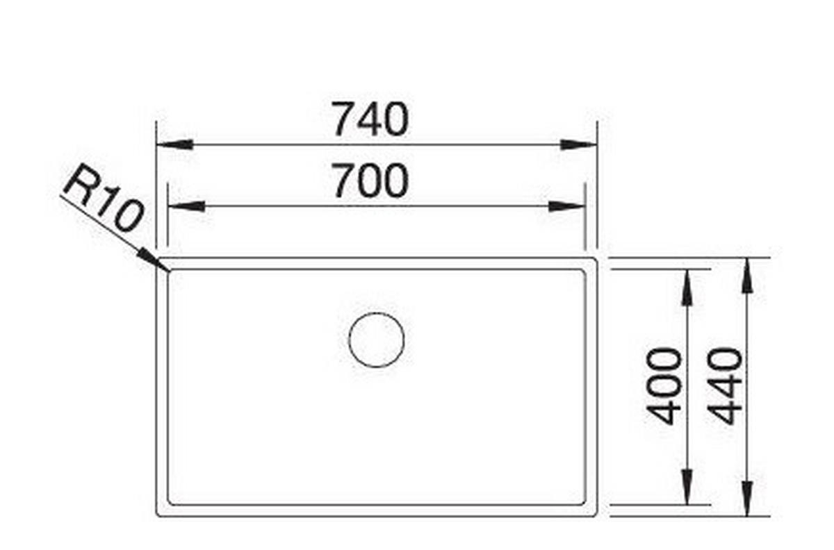 SPÜLE 521581  - Edelstahlfarben, Basics, Metall (74/13/44cm) - Blanco