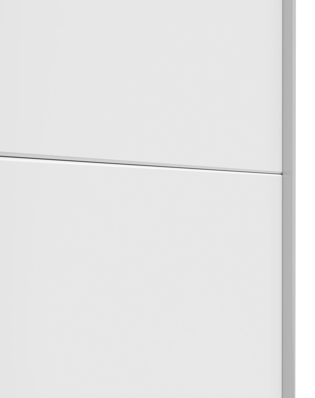 SCHWEBETÜRENSCHRANK 150/216/64 cm 2-türig Weiß  - Silberfarben/Weiß, Basics, Glas/Holzwerkstoff (150/216/64cm) - Boxxx