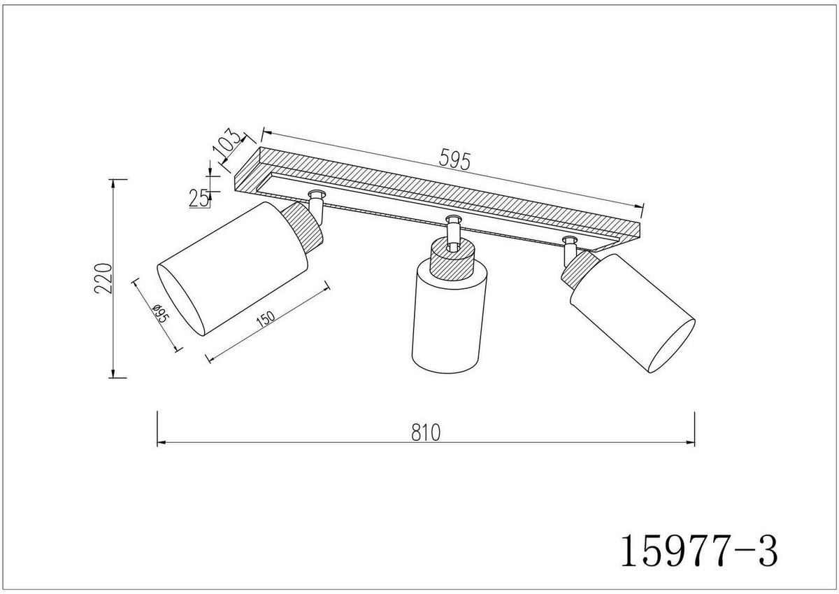 STRAHLER Rowena 59,9/10,3/22 cm  - Chromfarben/Opal, Design, Glas/Holz (59,9/10,3/22cm) - Globo