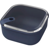 KRABIČKA NA POTRAVINY plast  plast 1 l - průhledné/tmavě modrá, Basics, plast (16/16/8,7cm) - Rotho